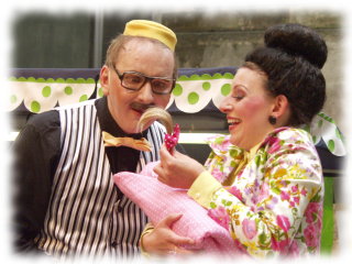 Misstress and servant, happy about the baby