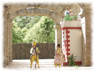 servant and misstress notice the prince and Rapunzel