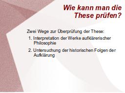 Methodische Bemerkung