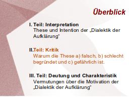 Zwischenübersicht: Teil II