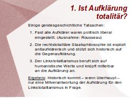 Ist Aufklärung totalitär?