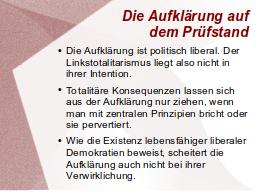 Aufklärung auf dem Prüfstand