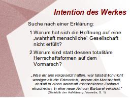 Intention des Werkes