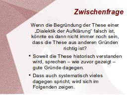 Zwischenfrage