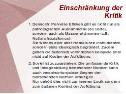 Einschränkung der Kritik