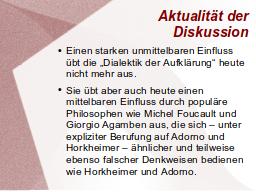 Aktualität der Diskussion