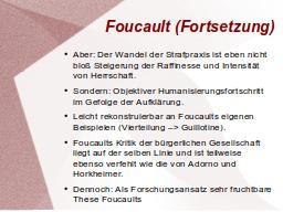 Foucault Beurteilung