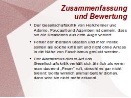 Zusammenfassung und Bewertung