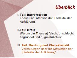 Zwischenüberblick: Teil III