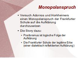 Monopolanspruch auf die Aufklärung