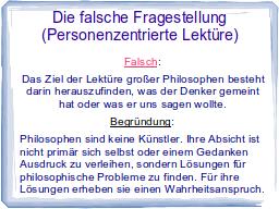 Falsche Fragestellung