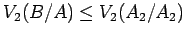 $V_2(B/A) \le V_2(A_2/A_2)$